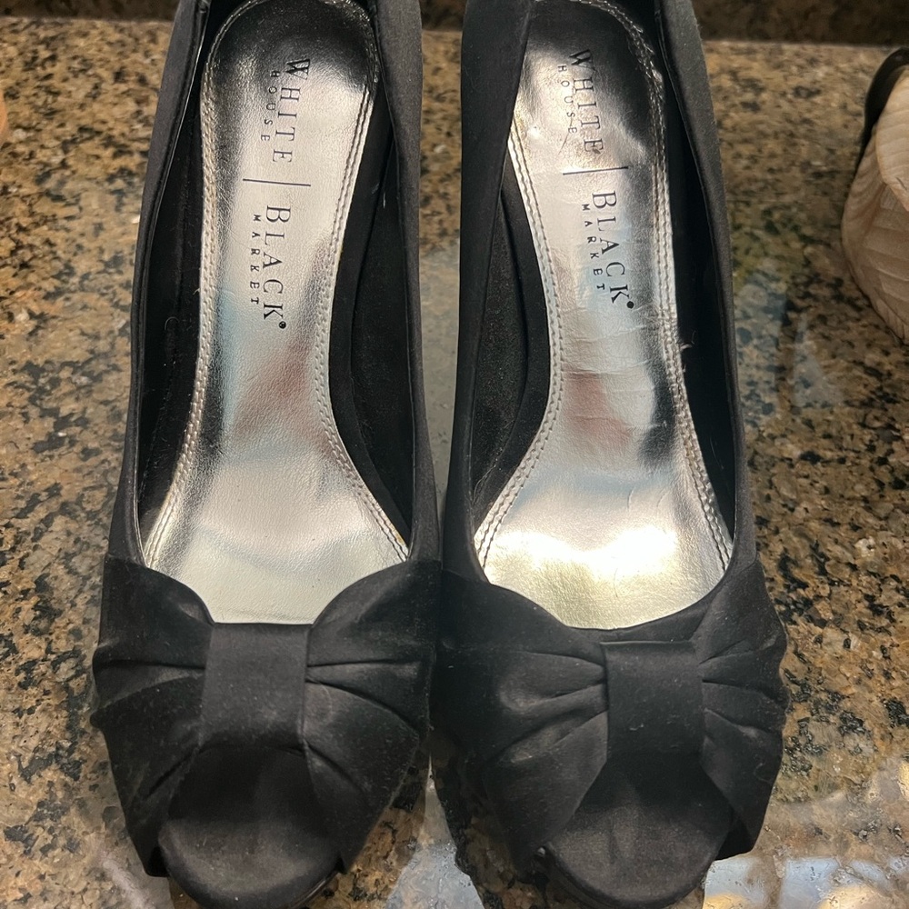 WH/BM satin heels